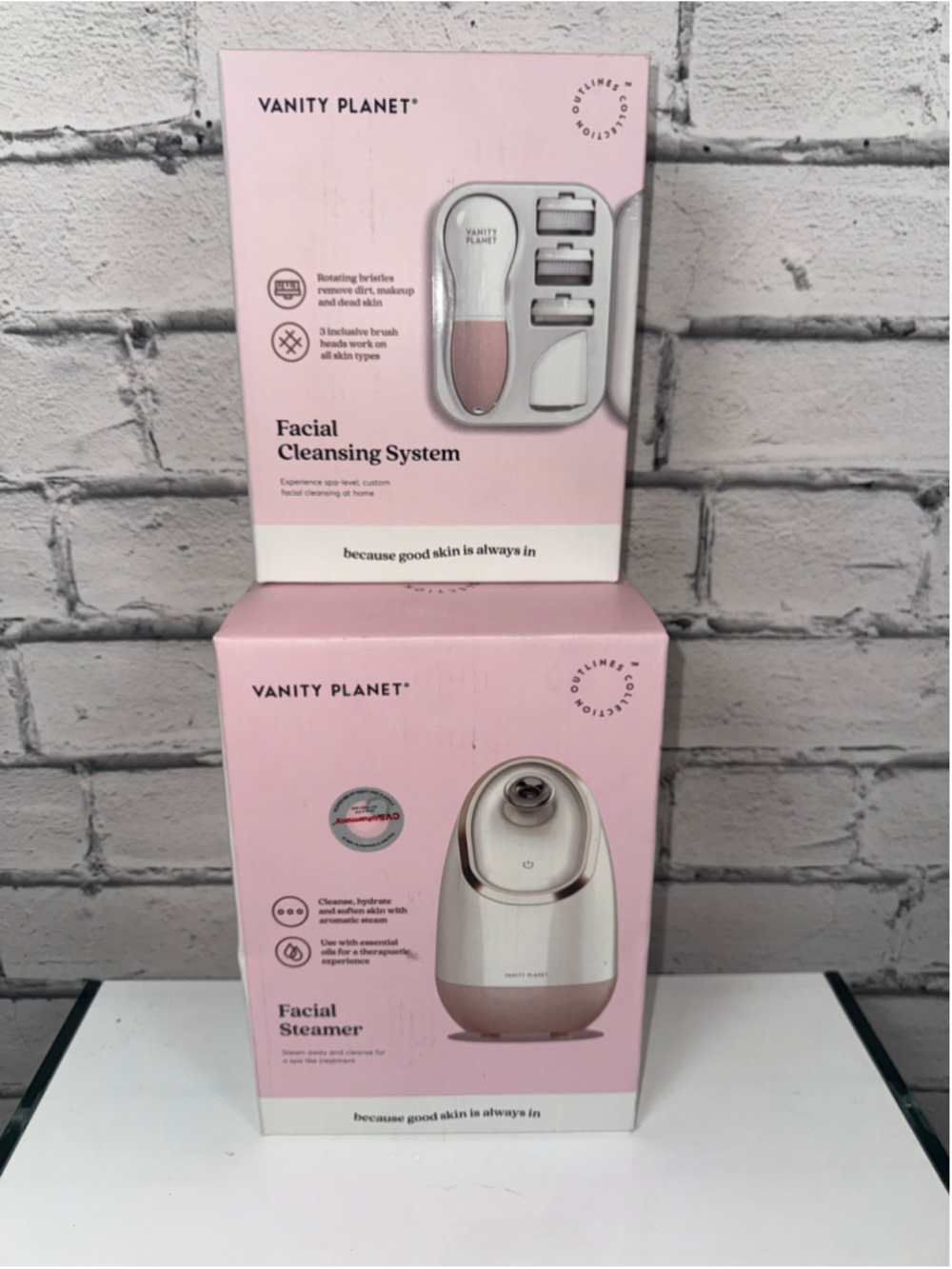 Vanity Planet Facial Cleansing System & Facial Steamer Set Spa Skin Care NEW